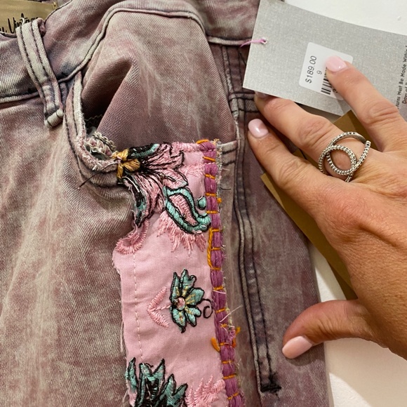 Nu Vintage - Bootcut jeans with patchwork detail in dusty Purple Sz … NWT - Picture 7 of 12